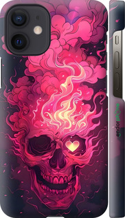 3D пластиковый глянцевый чехол Череп арт для Apple iPhone 12 Mini - 6385c-2071 изображение 