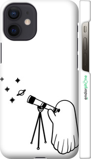 3D пластиковый глянцевый чехол Привидение астроном для Apple iPhone 12 Mini - 6444c-2071 изображение 
