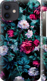 3D пластиковый глянцевый чехол Сад и розы для Apple iPhone 12 Mini - 6483c-2071 изображение 