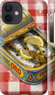 3D пластиковый глянцевый чехол Vintage Sardine Tin Phone для Apple iPhone 12 Mini - 6772c-2071 изображение 