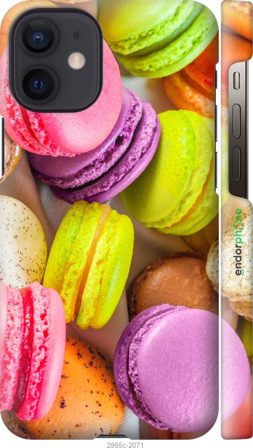 

3D-Kunststoff-Matte Hülle Makronen" für iPhone 12 Mini", Gelb