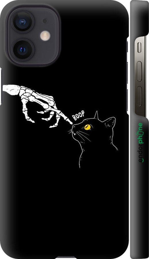 3D пластиковый глянцевый чехол Кошка для Apple iPhone 12 Mini - 6505c-2071 изображение 