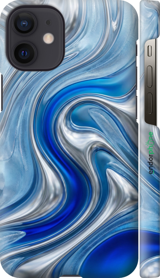 3D пластиковый глянцевый чехол Liquid Chrome для Apple iPhone 12 Mini - 6781c-2071 изображение 