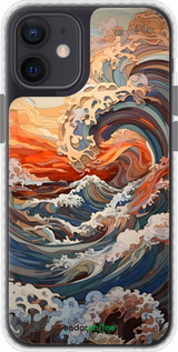 Чехол Bumper чехол Арт волны для Apple iPhone 12 Mini - 6324pc-2071 изображение 