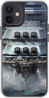 Чехол Bumper чехол Линкор, world of tanks, wargaming, военный корабль для Apple iPhone 12 Mini - 6453pc-2071 изображение 