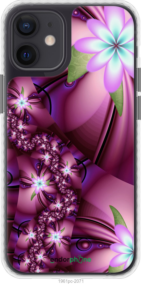 

Чохол Bumper чохол "Квіткова мозаїка" для iPhone 12 Mini, Рожевий
