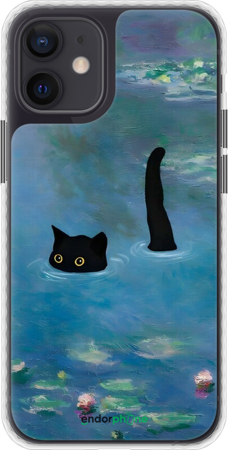 Чехол Bumper чехол С изображением кота и водяной лилии Monet для Apple iPhone 12 Mini - 6519pc-2071 изображение 