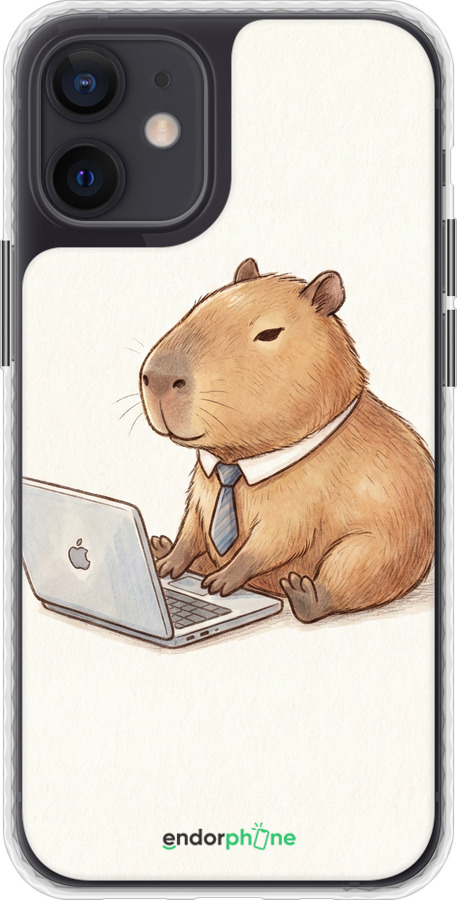 Чохол Bumper чехол Funny Capybara CEO Working для Apple iPhone 12 Mini - 6777pc-2071 изображение 