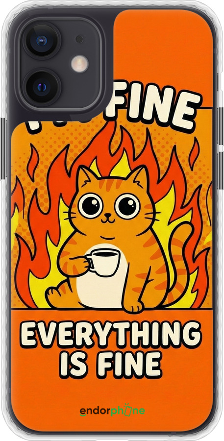 Чохол Bumper чехол Funny Cat для Apple iPhone 12 Mini - 6786pc-2071 изображение 