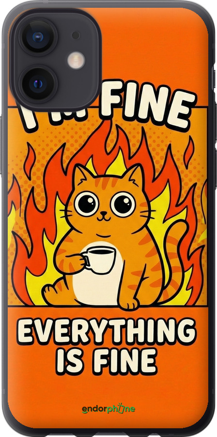 2D пластиковый чехол Funny Cat для Apple iPhone 12 Mini - 6786t-2071 изображение 