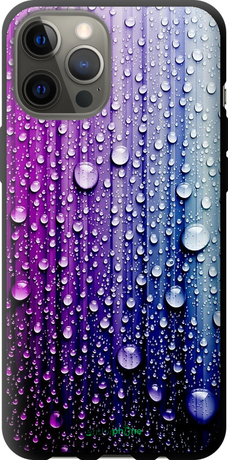 

TPU чорний чохол "Краплини води" для iPhone 12 Pro Max, Синій