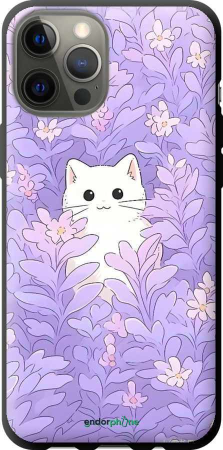 TPU чехол Котик в цветах для Apple iPhone 12 Pro Max - 6390b-2054 изображение 
