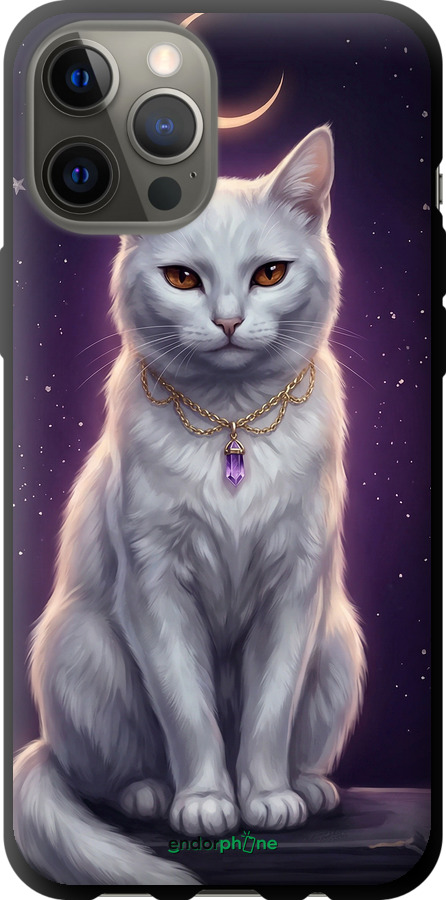 TPU чехол Mystic White Cat Gothic Dark Purple Gold для Apple iPhone 12 Pro Max - 6805b-2054 изображение 