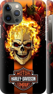 3D пластиковый глянцевый чехол Харлей девидсон для Apple iPhone 12 Pro Max - 6370c-2054 изображение 