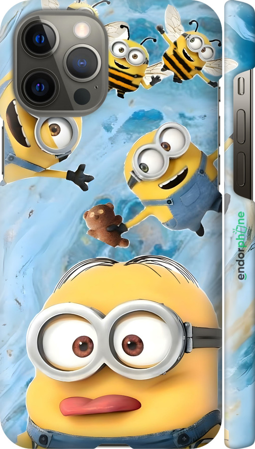3D пластиковий глянцевий чехол Миньоны для Apple iPhone 12 Pro Max - 6386c-2054 изображение 