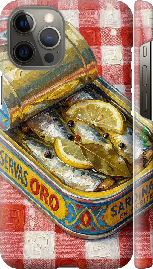 3D пластиковый матовый чехол Vintage Sardine Tin Phone для Apple iPhone 12 Pro Max - 6772m-2054 изображение 