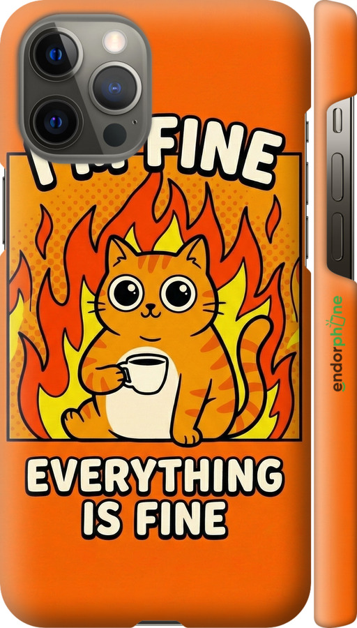 3D пластиковый матовый чехол Funny Cat для Apple iPhone 12 Pro Max - 6786m-2054 изображение 