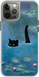 Чехол Bumper MagSafe чехол С изображением кота и водяной лилии Monet для Apple iPhone 12 Pro Max - 6519pm-2054 изображение 