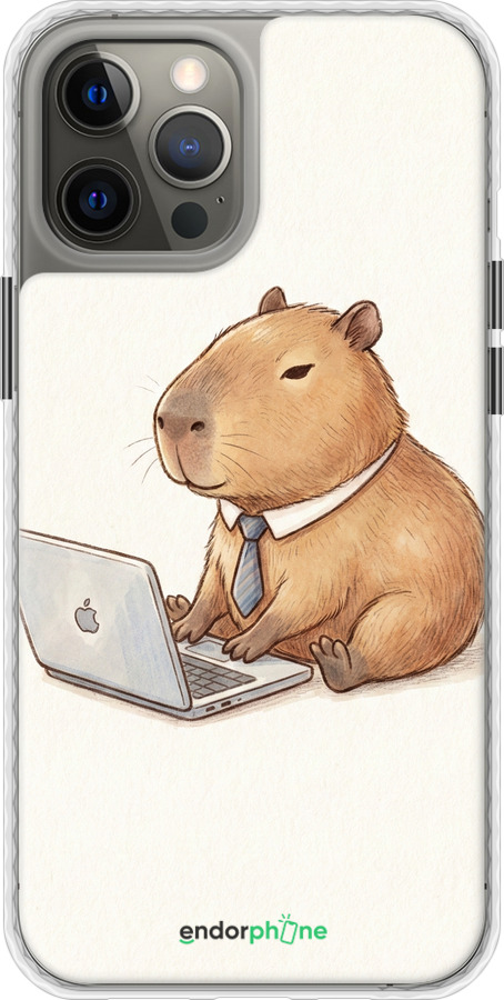 Чехол Bumper MagSafe чехол Funny Capybara CEO Working для Apple iPhone 12 Pro Max - 6777pm-2054 изображение 