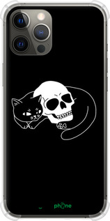 Силикон с усиленными углами чехол С изображением кота и черепа для Apple iPhone 12 Pro Max - 6491sp-2054 изображение 