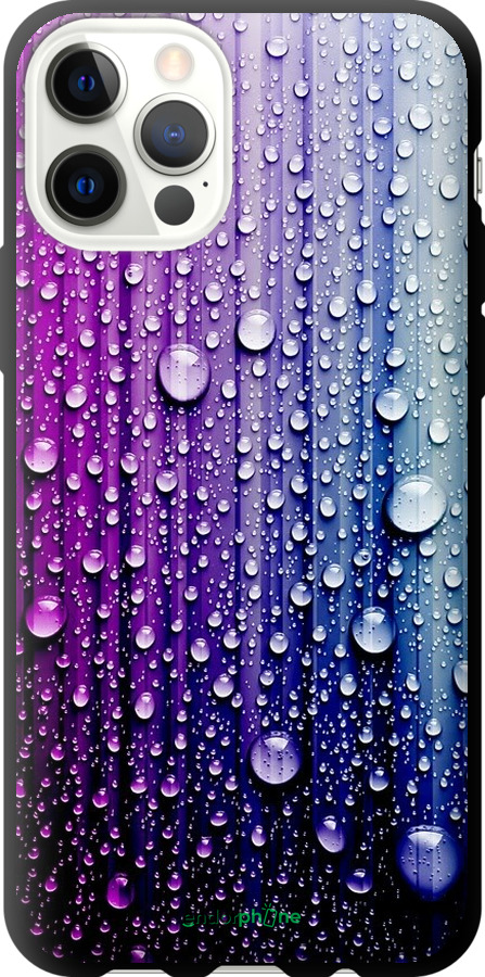 

TPU чорний чохол "Краплини води" для iPhone 12 Pro, Синій
