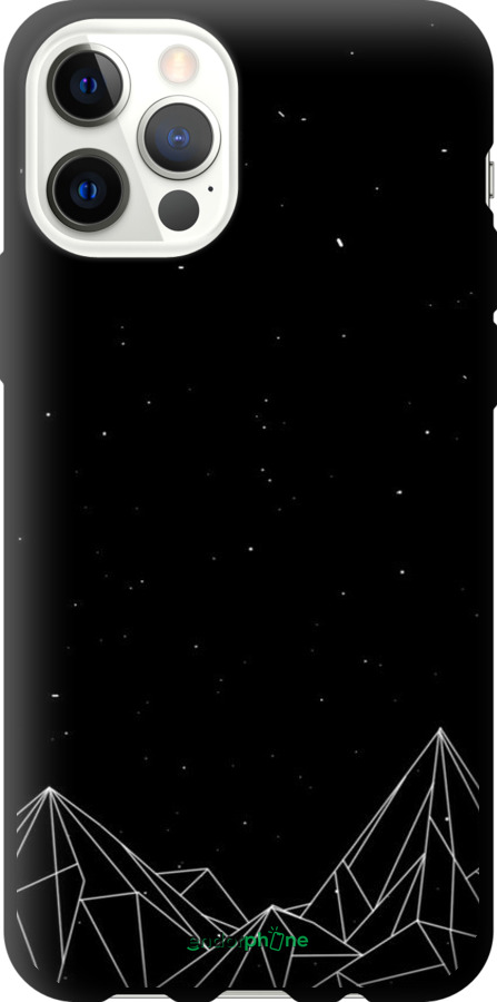 TPU чехол Черно белые абстрактные горы для Apple iPhone 12 - 6437b-2053 изображение 