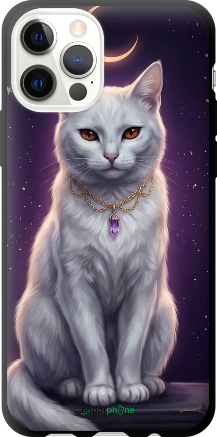 TPU чехол Mystic White Cat Gothic Dark Purple Gold для Apple iPhone 12 Pro - 6805b-2052 изображение 