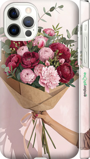 3D пластиковий глянцевий чехол Півонії 1 для Apple iPhone 12 Pro - 6705c-2052 изображение 
