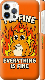 3D пластиковый глянцевый чехол Funny Cat для Apple iPhone 12 Pro - 6786c-2052 изображение 