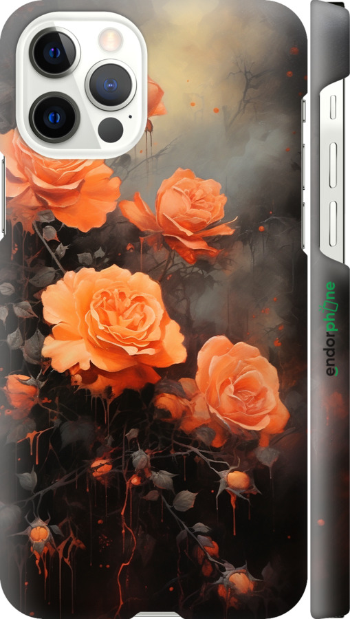 3D пластиковий глянцевий чехол Оранжеві троянди для Apple iPhone 12 Pro - 5944c-2052 изображение 