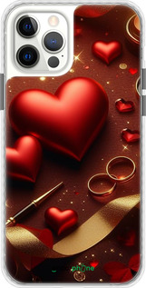 Чехол Bumper чехол Сердечки v3 для Apple iPhone 12 - 5833pc-2053 изображение 