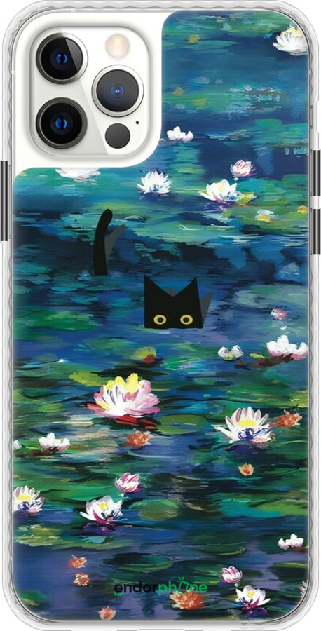 Чохол Bumper чехол с изображением водяных лилий и кошек для Apple iPhone 12 - 6257pc-2053 изображение 