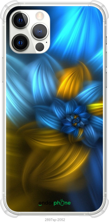 

Силіконовий протиударний с посиленими кутами чохол "Візерунок 46" для iPhone 12 Pro, Синій
