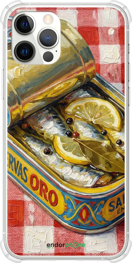 Силикон с усиленными углами чехол Vintage Sardine Tin Phone для Apple iPhone 12 Pro - 6772sp-2052 изображение 