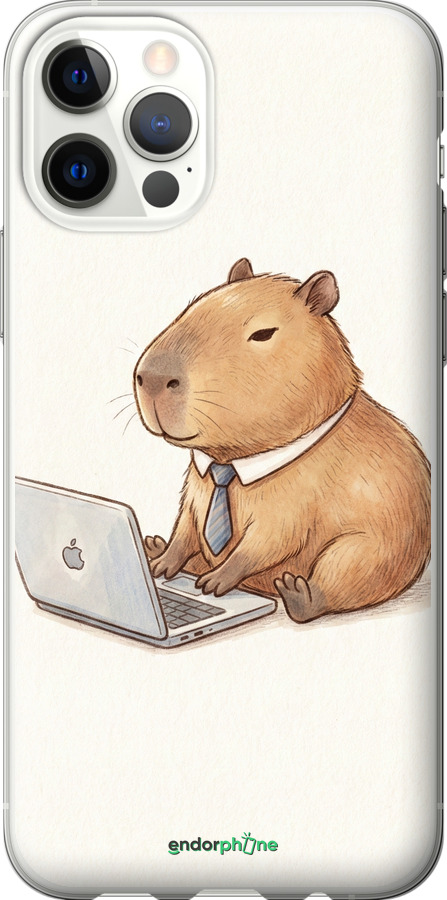2D пластиковый чехол Funny Capybara CEO Working для Apple iPhone 12 - 6777t-2053 изображение 