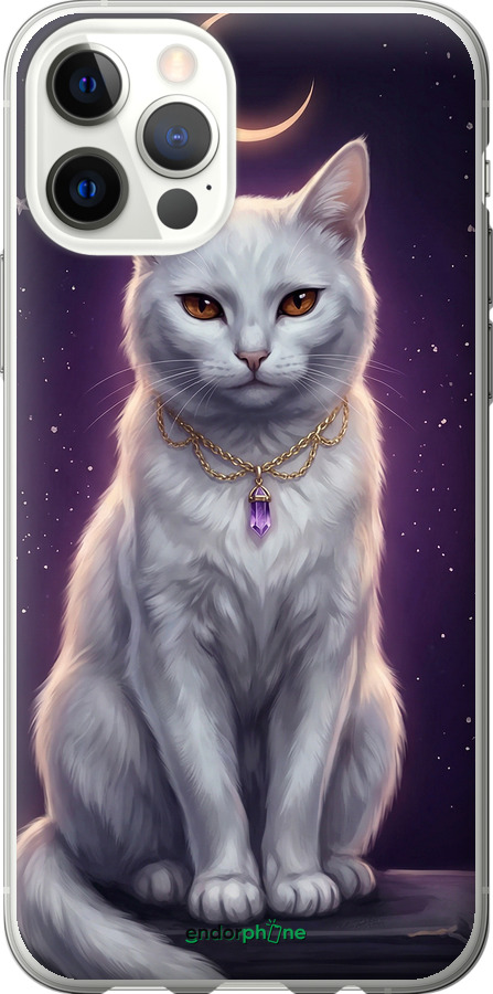 2D пластиковый чехол Mystic White Cat Gothic Dark Purple Gold для Apple iPhone 12 Pro - 6805t-2052 изображение 
