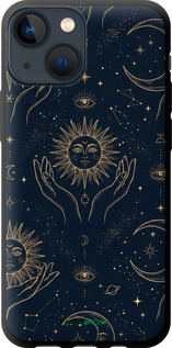 TPU чехол Celestial Harmony: Sun & Moon Gold Mystic Pattern для Apple iPhone 13 Mini - 6778b-2373 изображение 