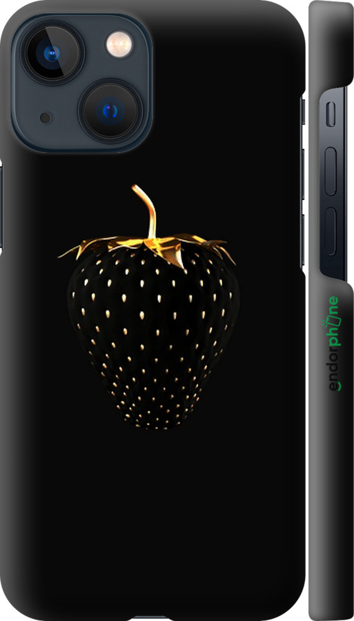

3D пластиковий матовий чохол "Чорна полуниця" для iPhone 13 Mini, Чорний