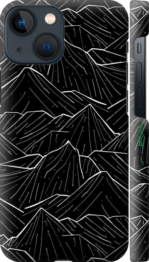 3D пластиковый матовый чехол С изображением Темных гор для Apple iPhone 13 Mini - 6489m-2373 изображение 
