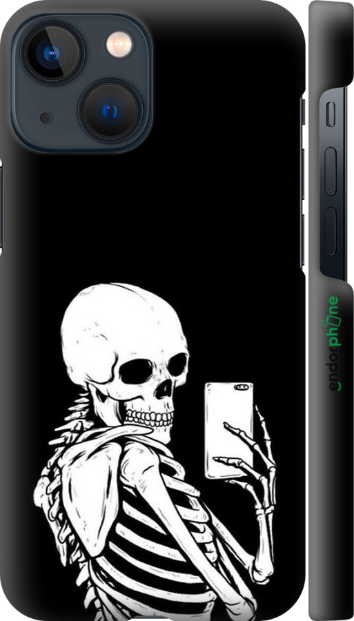 3D пластиковий матовий чехол Скелет робить Selfie для Apple iPhone 13 Mini - 6535m-2373 изображение 