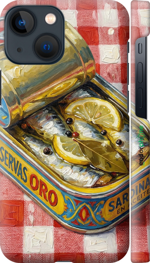 3D пластиковый матовый чехол Vintage Sardine Tin Phone для Apple iPhone 13 Mini - 6772m-2373 изображение 