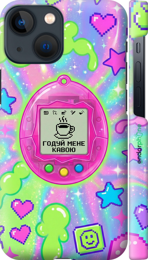 3D пластиковый матовый чехол Y2K Aesthetic Retro Pet: Годуй мене кавою для Apple iPhone 13 Mini - 6784m-2373 изображение 