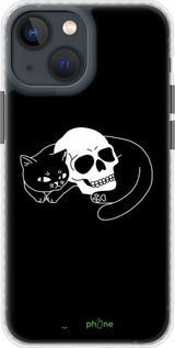 Чехол Bumper чехол С изображением кота и черепа для Apple iPhone 13 Mini - 6491pc-2373 изображение 