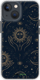 Чехол Bumper чехол Celestial Harmony: Sun & Moon Gold Mystic Pattern для Apple iPhone 13 Mini - 6778pc-2373 изображение 