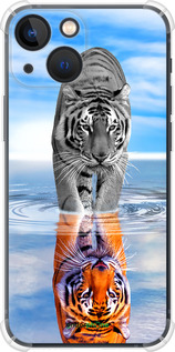 Силикон с усиленными углами чехол Тигр для Apple iPhone 13 Mini - 6016sp-2373 изображение 
