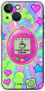 Силіконовий протиударний с посиленими кутами чехол Y2K Aesthetic Retro Pet: Годуй мене кавою для Apple iPhone 13 Mini - 6784sp-2373 изображение 