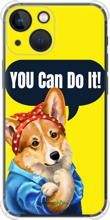 Силикон с усиленными углами чехол чехол с корги You Can Do It для Apple iPhone 13 Mini - 6184sp-2373 изображение 