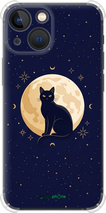 Силикон с усиленными углами чехол Cute Cat Celestial/Witchy для Apple iPhone 13 Mini - 6787sp-2373 изображение 
