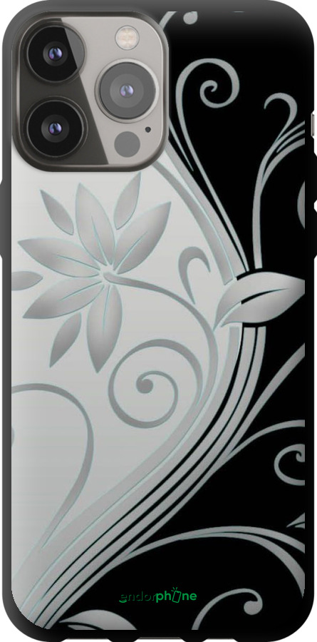 TPU zwart чехол Bloemen op zwarte en witte achtergrond для Apple iPhone 13 Pro Max - 840b-2371 изображение 