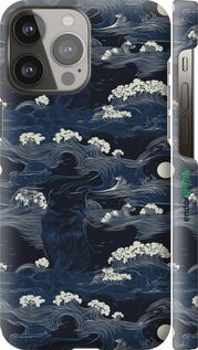 3D пластиковый матовый чехол Морская тематика в стиле арт-деко для Apple iPhone 13 Pro Max - 6520m-2371 изображение 
